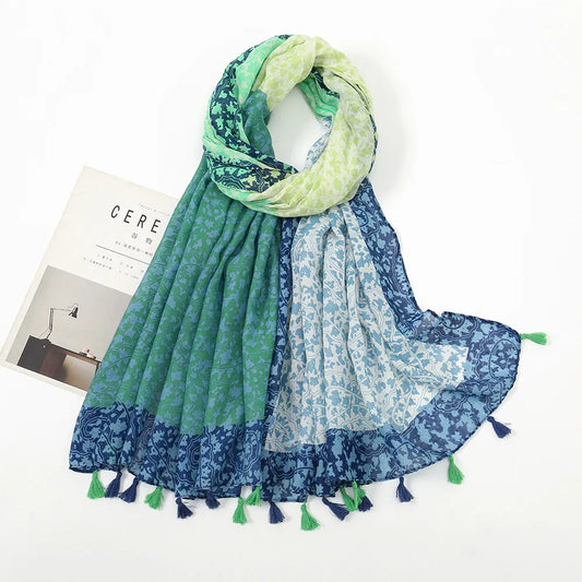 30 Colours Floral Thin Viscose Scarf