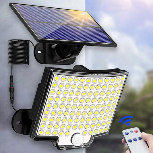 106LED Waterproof Outdoor Solar Light with Motion Sensor & Remote Control